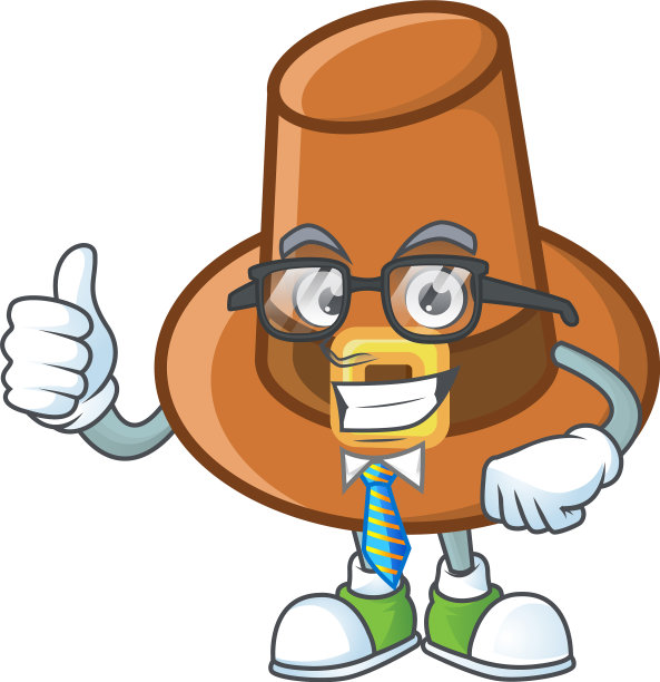 可爱的棕色朝圣者帽在商人吉祥物图片下载