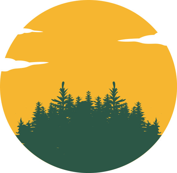 常绿松树、云杉、雪松标志设计图片下载