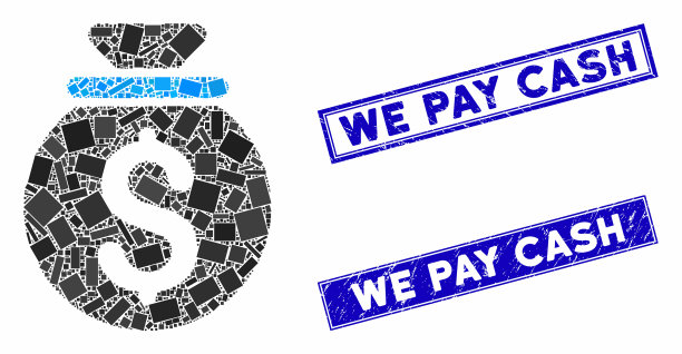 钱袋马赛克和刮花矩形邮票图片下载