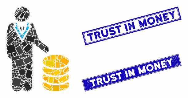 硬币投资者马赛克和划痕矩形图片下载