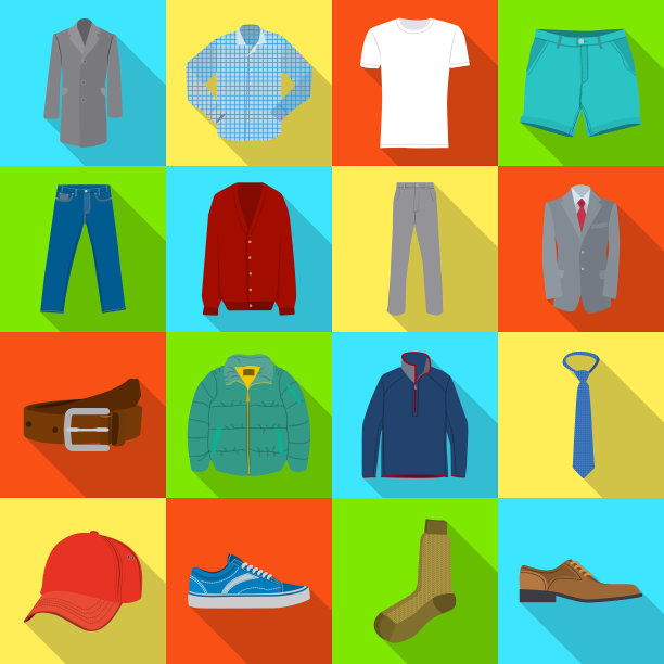 男人和服装标志集图片下载