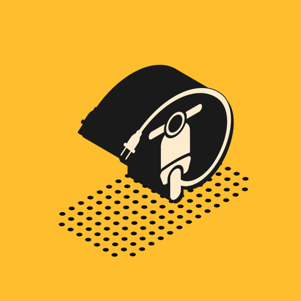 等距电动车图标孤立在黄色图片下载