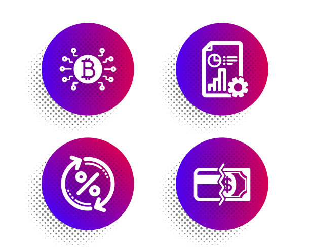 报告比特币系统和贷款百分比图标设置图片下载
