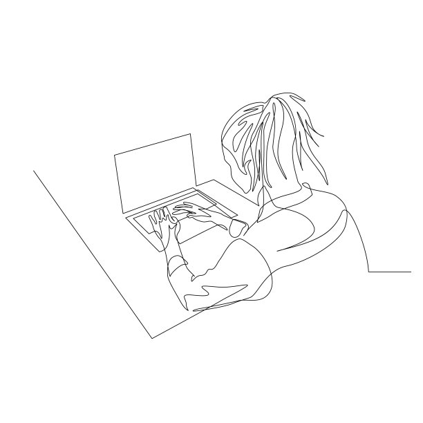 连续一行女人用手提电脑工作图片下载