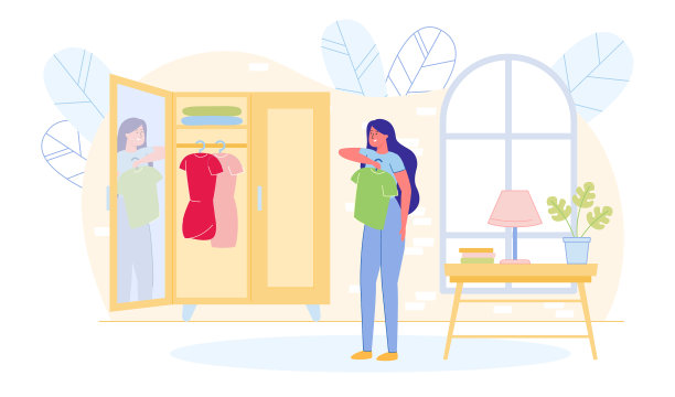 聪明的海报女孩为约会挑衣服图片下载