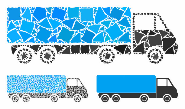 货车马赛克图标颤抖的元素图片下载