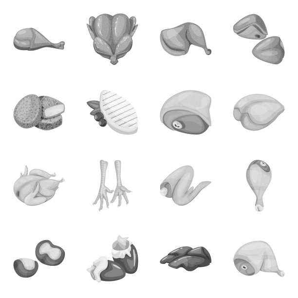 设计美食和鸟的标志集图片下载