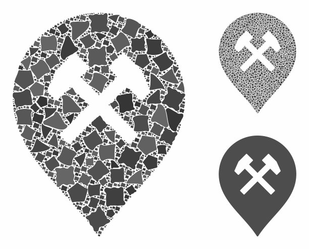 汽车服务马赛克图标不规则的元素图片下载