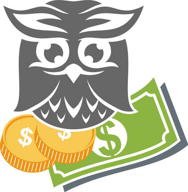 猫头鹰钱标识设计模板孤立图片下载