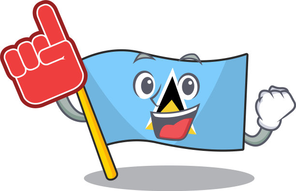 泡沫手指上的圣露西亚旗图片下载