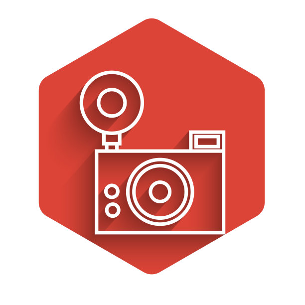 白线照片相机图标孤立与长图片下载