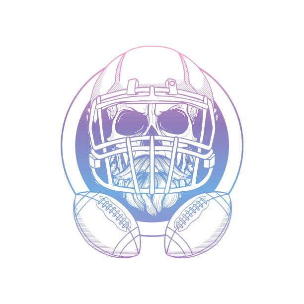 美国橄榄球运动员的头骨图片下载