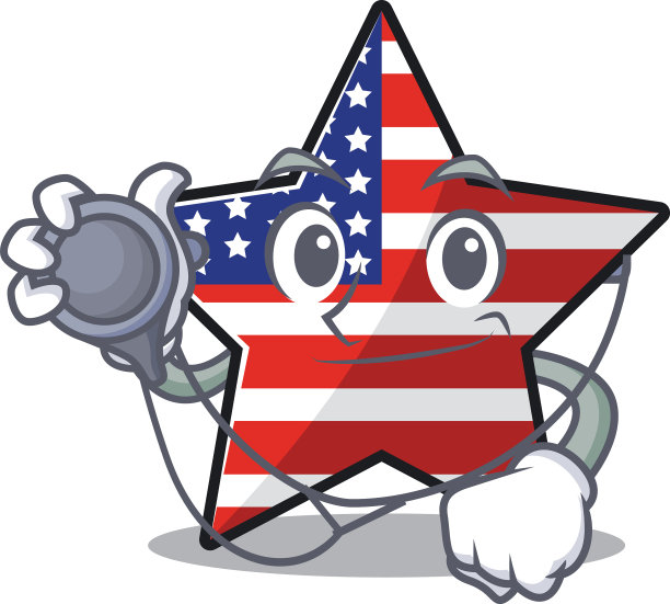 美国医生星孤立与卡通形状图片下载