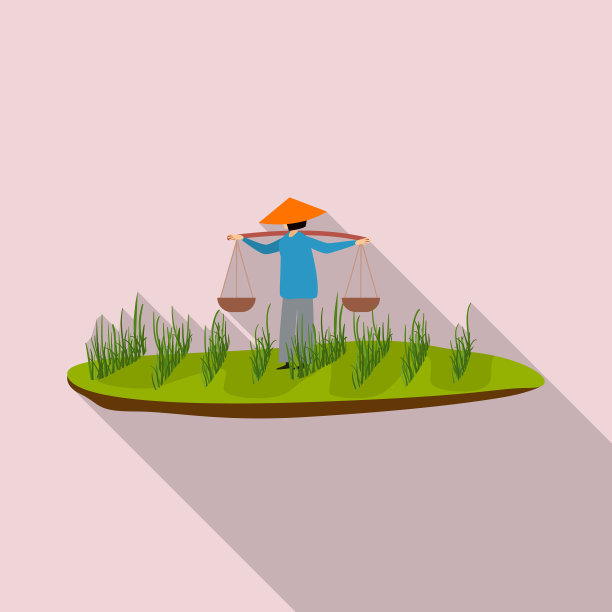 隔离对象水稻和农田的图标集图片下载