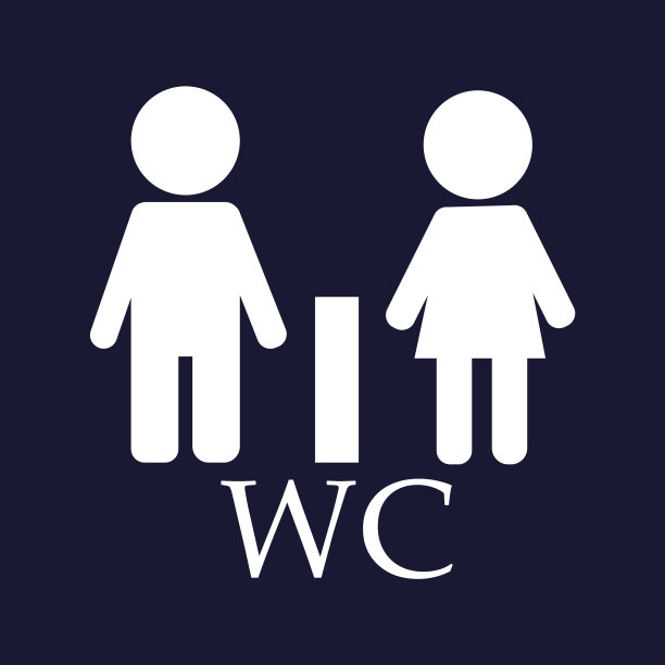 厕所门板上有男女厕所图标图片下载
