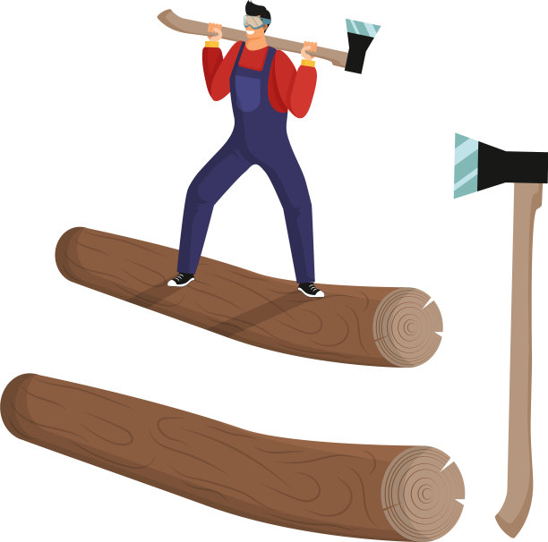 穿着工作服，戴着护目镜的年轻伐木工人站在那里图片下载