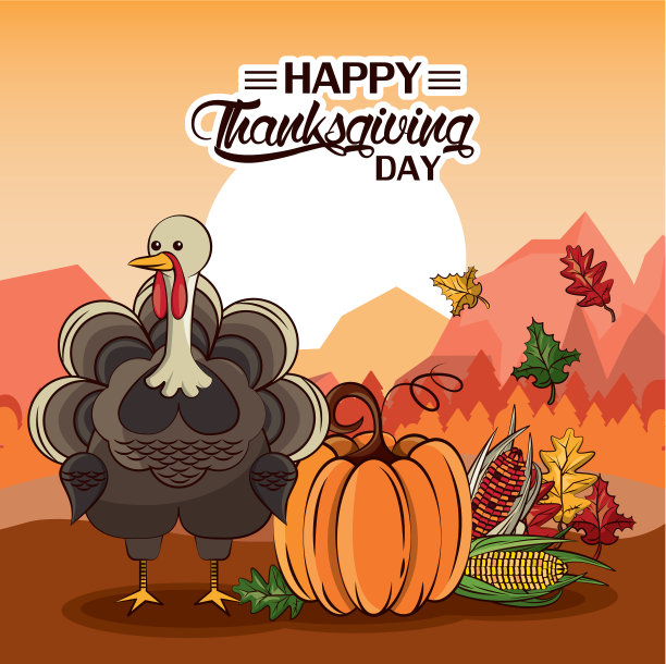 感恩节贺卡有火鸡和图片下载