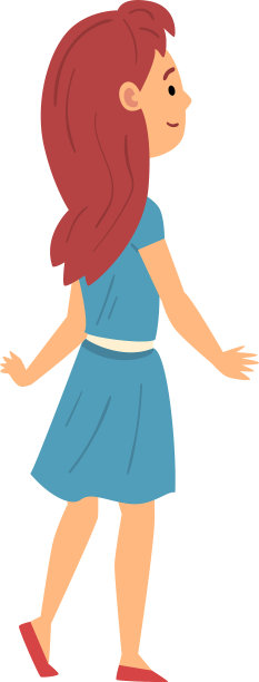 可爱的女学生从后面看卡通图片下载