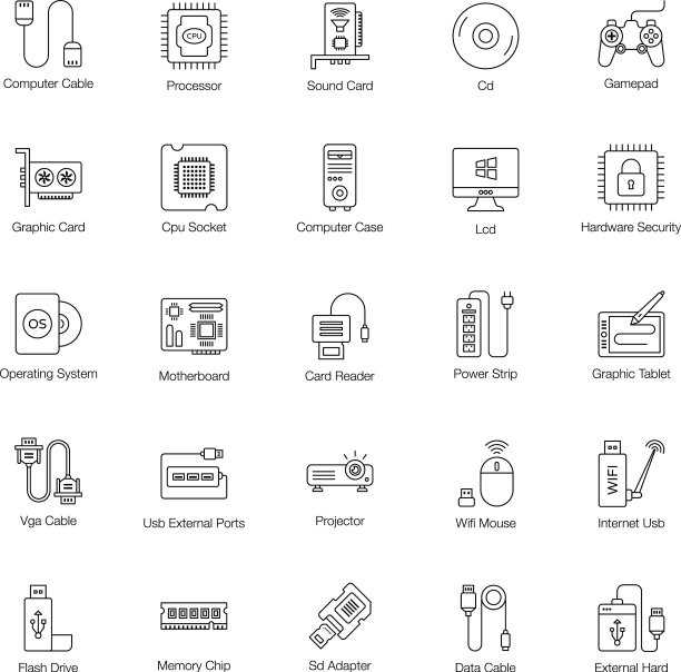 五金工具线性图标包图片下载