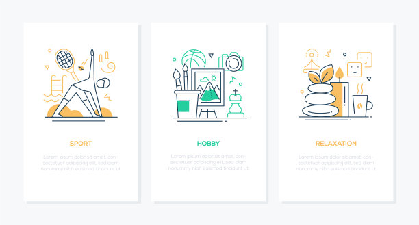 休闲休闲的线条设计风格图片下载