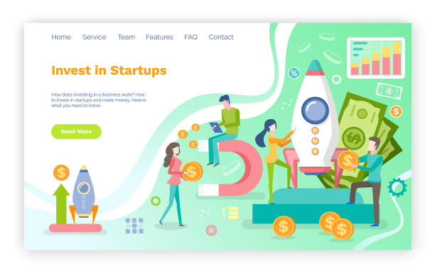投资创业人员和新的项目网站图片下载