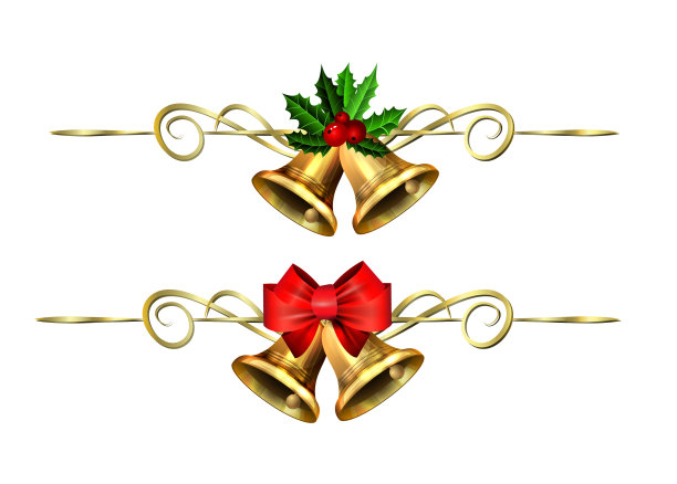 圣诞装饰用冷杉树金色的叮当声图片下载