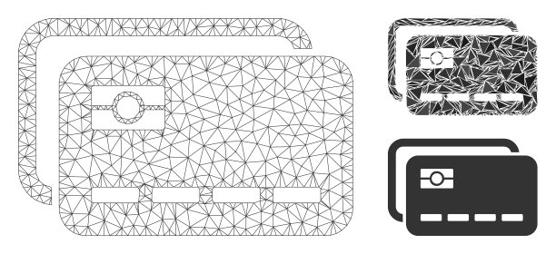 银行卡的网状网络模型和图片下载