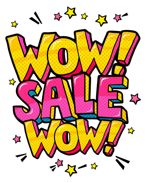 哇，流行艺术风格的销售信息图片下载