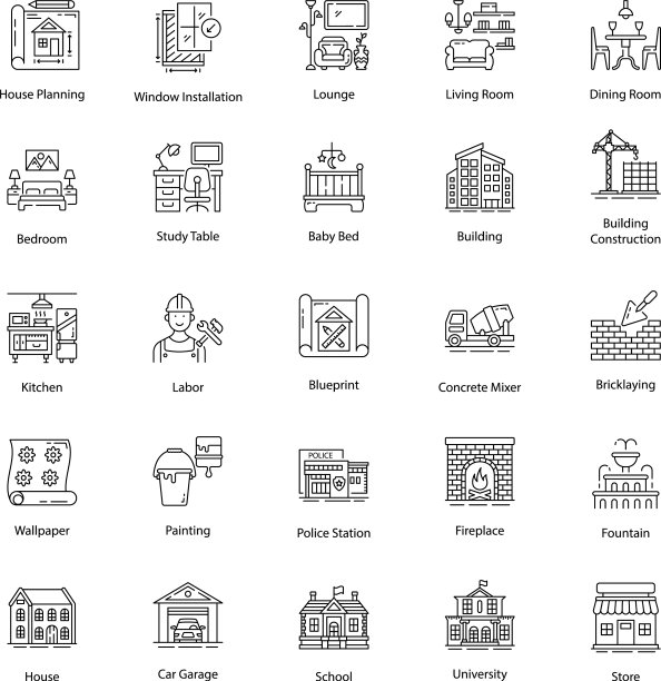 家居内饰线图标包图片下载