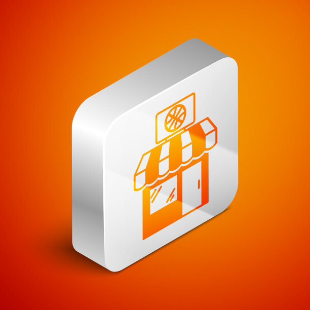 等距体育商店和篮球图标图片下载