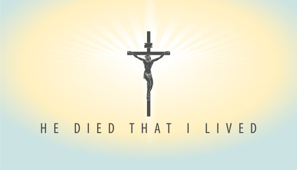 十字架上钉着耶稣基督的旗帜图片下载