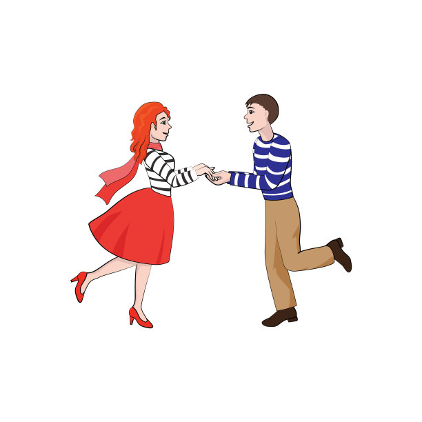 情人男孩和女孩手牵手情人节图片下载