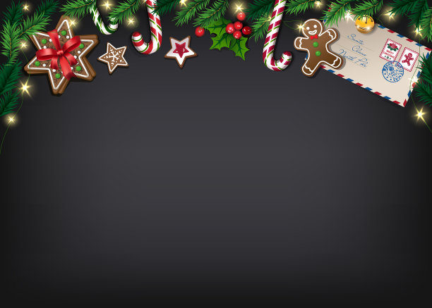 黑板上有礼物的圣诞海报图片下载