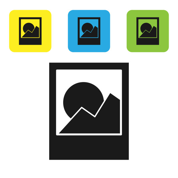 黑色相框图标孤立在白色图片下载