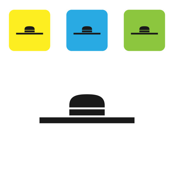 黑色的园丁农民或农业工人的帽子图片下载