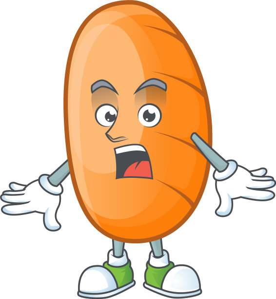 长面包卡通人物与惊喜吉祥物图片下载