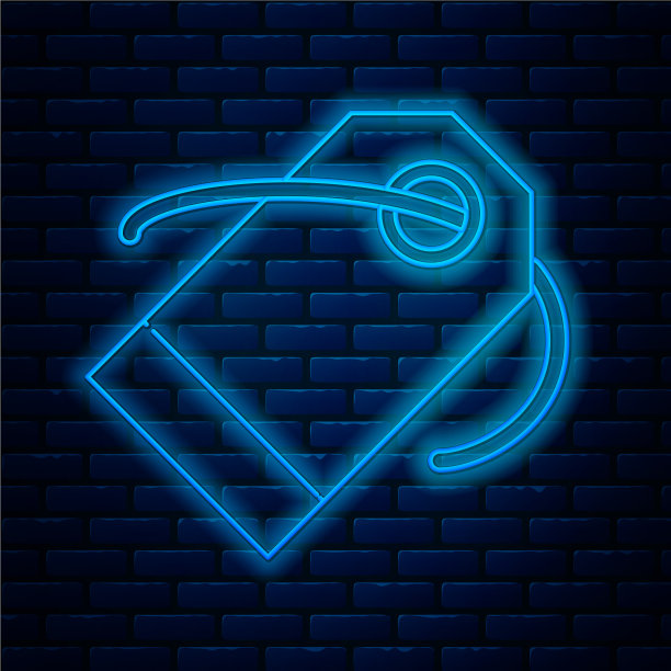 发光的霓虹灯线空白标签模板价格标签图片下载