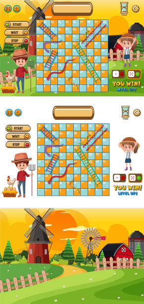 设置游戏模板与农民和谷仓图片下载