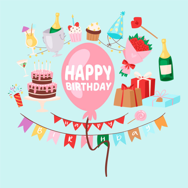 生日贺卡和元素图片下载