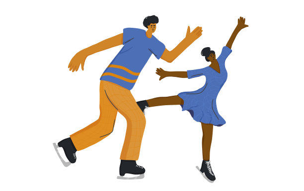 花样滑冰运动员在溜冰场设计图片下载