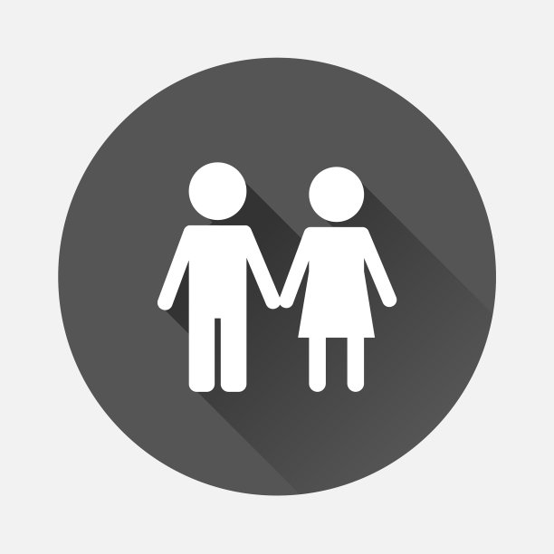 带长阴影的家庭男人和女人图标图片下载
