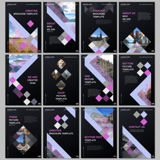 创意手册模板与彩色立方体图片下载