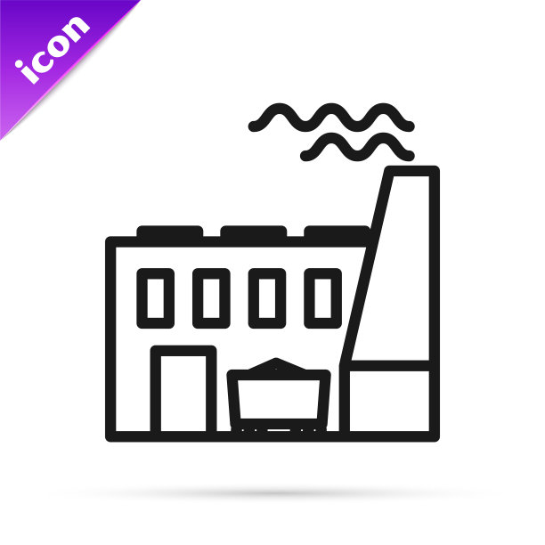 黑线煤电厂和工厂标志图片下载