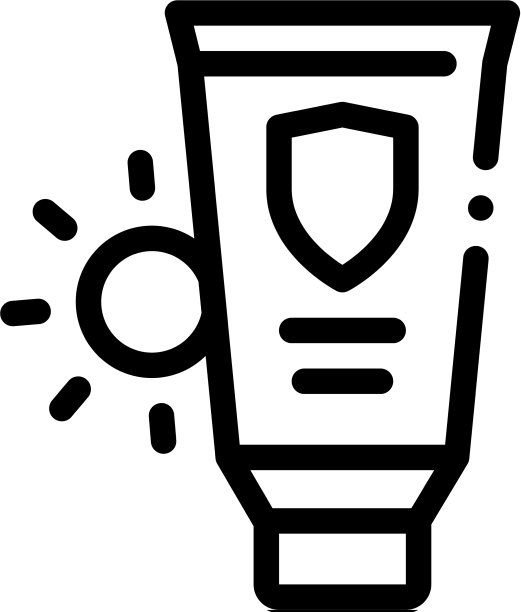 防晒霜图标大纲图片下载