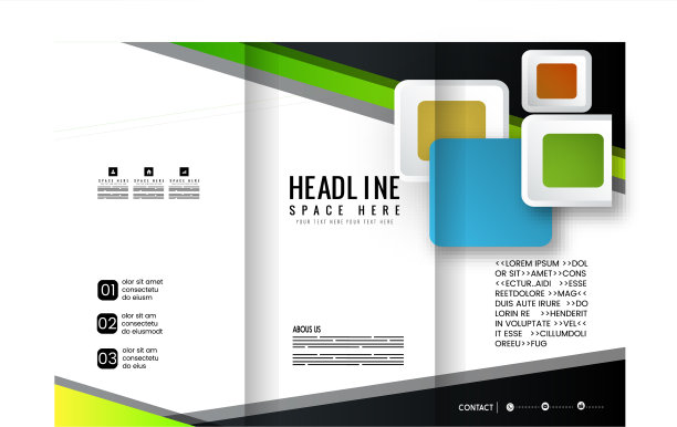 专业业务三折传单模板图片下载