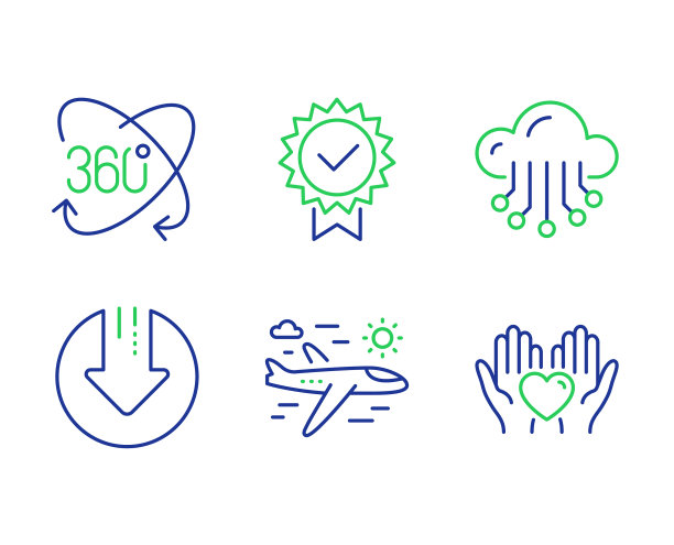 充分旋转证书和云存储图标图片下载