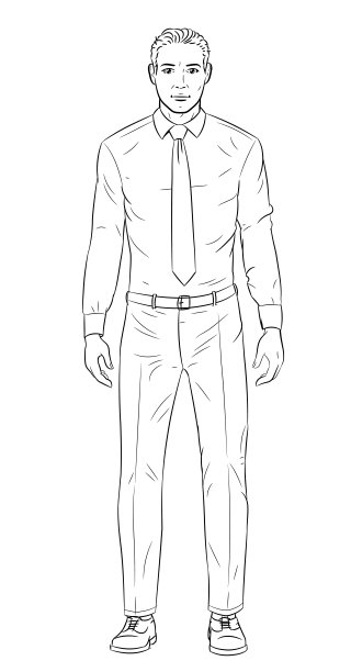 商人穿着衬衫-向量绘图图片下载