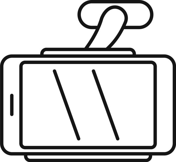 汽车手机数据充电器支架图标轮廓风格图片下载