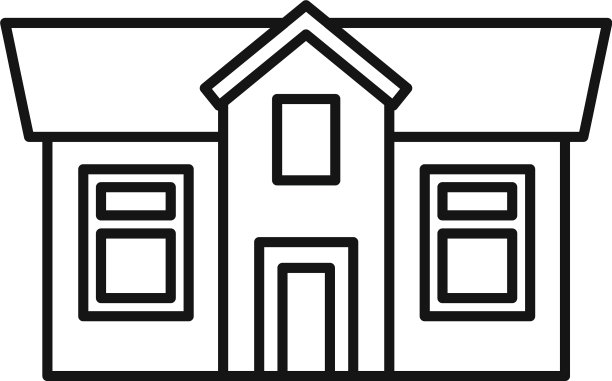 别墅图标轮廓风格图片下载