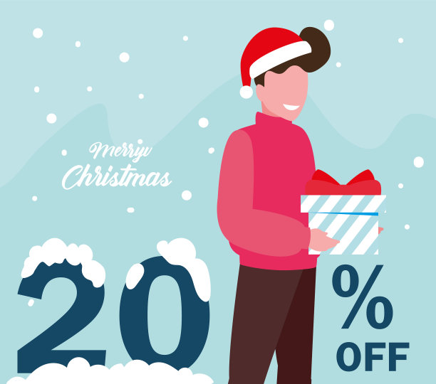 圣诞节促销和冬季打折图片下载
